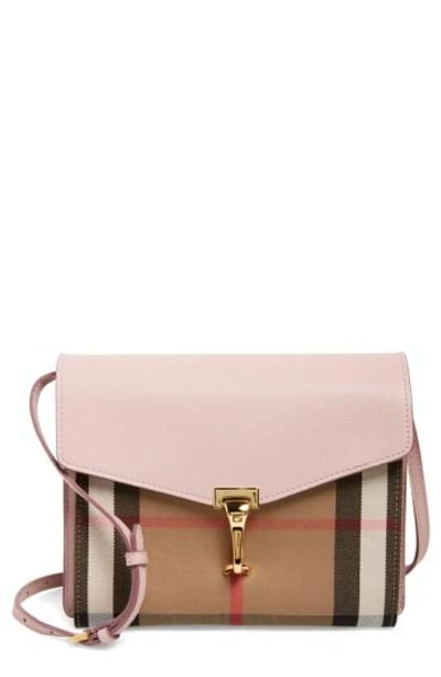 Burberry Macken Small Leather & House Check Crossbody Bag, Pale Orchid