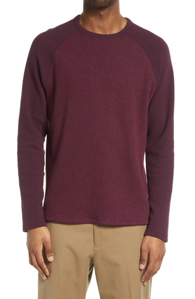Vince Double Knit Baseball Crewneck T-shirt In Red