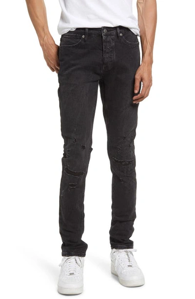 Ksubi Van Winkle Marbled Ripped Skinny Jeans In Black