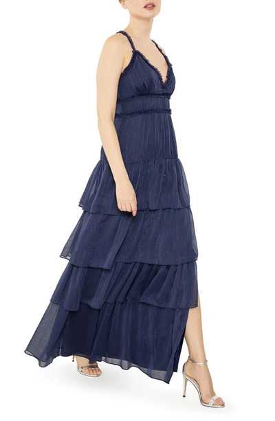 Likely Athena Tiered Maxi Dress In Night Shadow