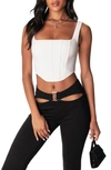 Edikted Isla Corset Crop Top In White