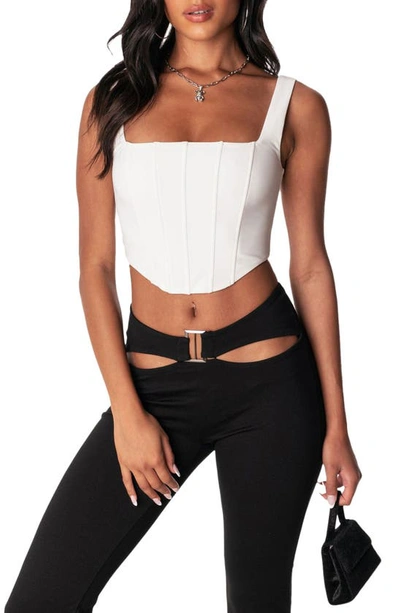 Edikted Isla Corset Crop Top In White