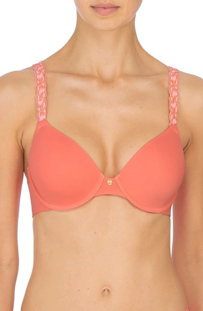 Natori 'pure Luxe' Underwire T-shirt Bra In Papaya / Primrose