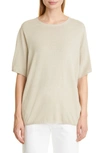 Totême Oversized Scoop-neck Silk-knit T-shirt In Mink