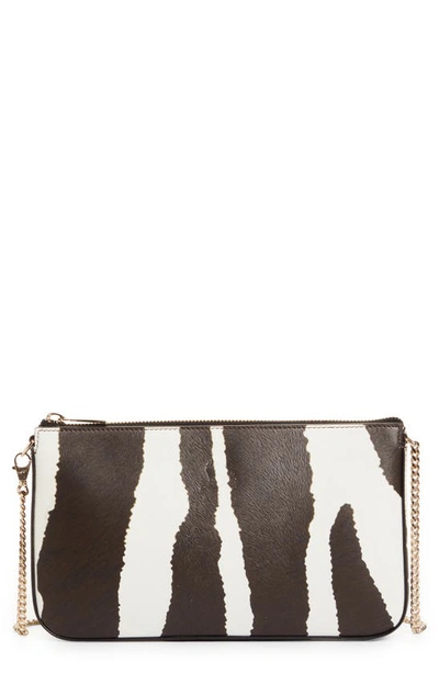 Christian Louboutin Loubila Animal-print Pouch Crossbody Bag In Dark Brown/ Dark Brown