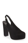 Jeffrey Campbell Bet On It Slingback Platform Pump In Black Suede
