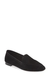 Andrea Carrano Suede Moccasin In Black Suede