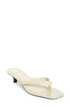 Totême The Flip Flop Cream Crocodile-effect Leather Sandals In Sand Crocodile