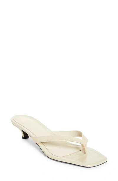 Totême The Flip Flop Cream Crocodile-effect Leather Sandals In Sand Croco