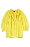 Proenza Schouler Gathered-detail Tie-fastening Blouse In Yellow