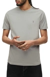 Allsaints Brace Tonic Crewneck T-shirt In Pebblestone Blue