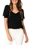 Gibsonlook Sweetheart Neck Knit Top In Black