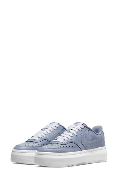 Nike Court Vision Alta Leather Platform Sneakers In Ashen Slate-blue In Grey