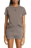 Alexander Wang T Shrunken Cotton Logo Tee In Washed Cola