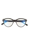 Kate Spade Xara Blue Light Blocking Plastic Cat-eye Glasses In Black