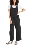 Mwl Madewell  Superbrushed Pull-on Jumpsuit In Black Coal