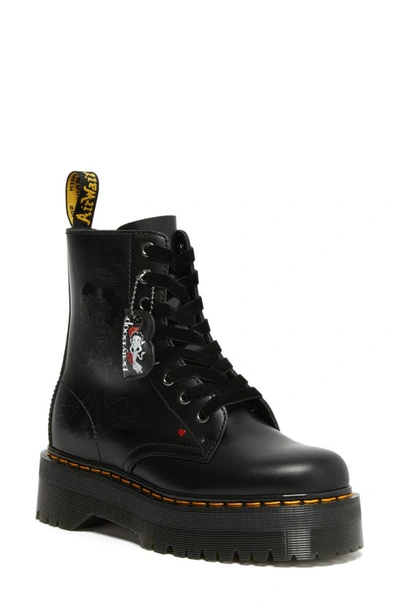 Dr. Martens' Jadon Betty Boop Water Repellent Platform Boot In Black