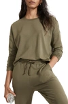 Madewell Mwl Superbrushed Easygoing Sweatshirt In Kale
