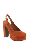 Jeffrey Campbell Bet On It Slingback Platform Pump In Camel Suede