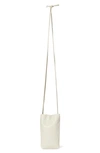 The Row Ruched Leather Phone Crossbody Bag In Ivory