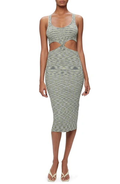 Jonathan Simkhai Colleen Space Dye Cutout Tank Dress In Basil Space Dye