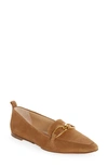 Veronica Beard Champlain Chain Pointed Toe Flat In Hazelwood