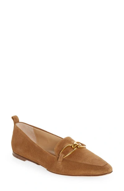 Veronica Beard Champlain Chain Pointed Toe Flat In Hazelwood