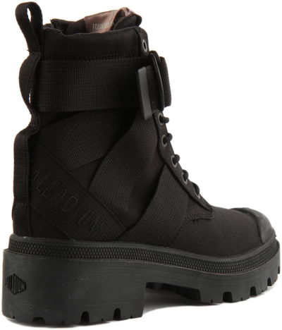 Pre-owned Palladium Pallabase Tactital Womens Military Boots In Black Size Uk 3 - 8
