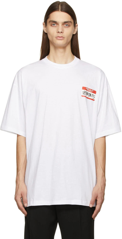 Pre-owned Vetements White 'my Name Is' T-shirt | Oversized All Sizes Graphic | Rrp £390