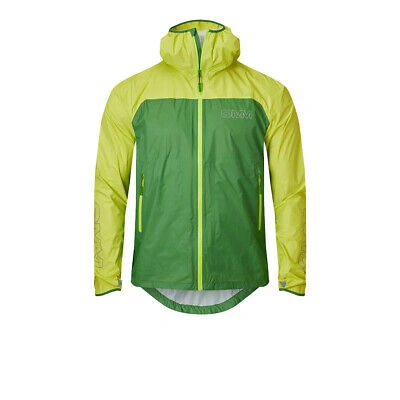 Pre-owned Omm Mens Halo Running Jacket Top Green Sports Full Zip Hooded Waterproof