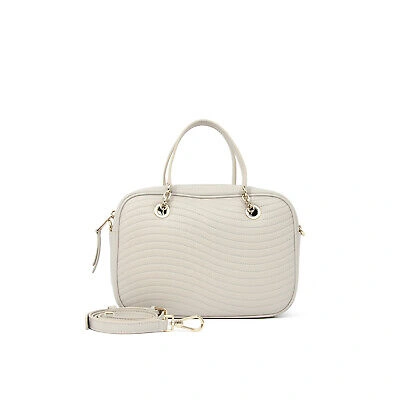 Pre-owned Furla Woman Handbag  Swing S Satchel Shoulder Bag In White Leather With 2 Handles