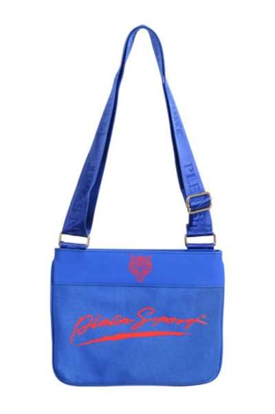 Pre-owned Plein Sport Unisex Blue Logo Print Crossbody Bag