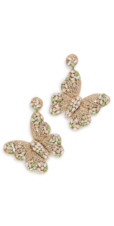 Deepa Gurnani Kathryn Beaded Butterfly Drop Earrings In Green
