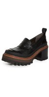 See By Chloé Mahalia Leather Platform Loafers In Black