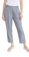 Vince Pleated Drapey Pull-on Pants In Blue