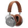 MASTER & DYNAMIC® ® MW75 WIRELESS PREMIUM LEATHER HEADPHONES - SILVER METAL/BROWN