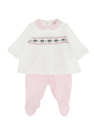 Chiara Ferragni Babies'   Maxi Logomania Two-piece Cotton Set In Pink