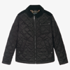 BURBERRY TEEN BOYS BLACK QUILTED JACKET
