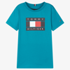 TOMMY HILFIGER BOYS TEEN TURQUOISE BLUE T-SHIRT