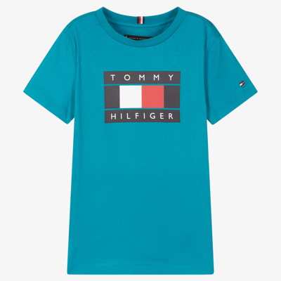 Tommy Hilfiger Boys Teen Turquoise Blue T-shirt