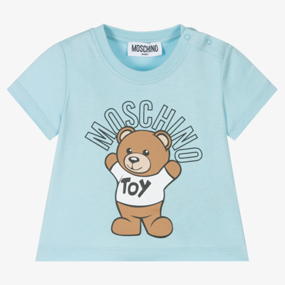 Moschino Baby Babies' Blue Cotton Teddy T-shirt