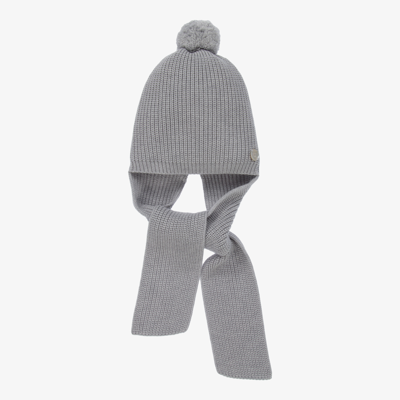 Artesania Granlei Babies' Grey Hat & Attached Scarf