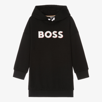 Bosswear Kids' Girls Black Logo Hoodie Dress