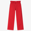 MARC JACOBS MARC JACOBS TEEN GIRLS RED DENIM TROUSERS