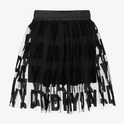 Dkny Kids' Girls Black Tulle Logo Skirt