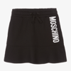 MOSCHINO KID-TEEN GIRLS BLACK COTTON LOGO SKIRT