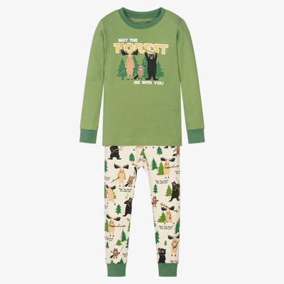 Little Blue House By Hatley Boys Green Cotton Pyjamas In Green