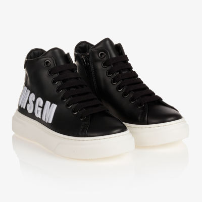 Msgm Teen Black High-top Trainers