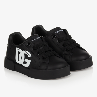 Dolce & Gabbana Black Leather Trainers