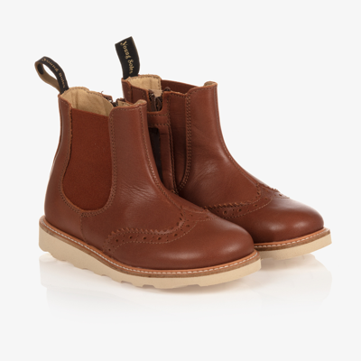 Young Soles Brown Leather Chelsea Boots